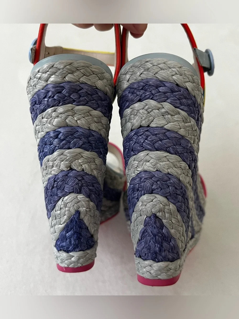 Sophia Webster Lucita Oceana Multicolor Espadrille Wedge Sandals Size 38.5